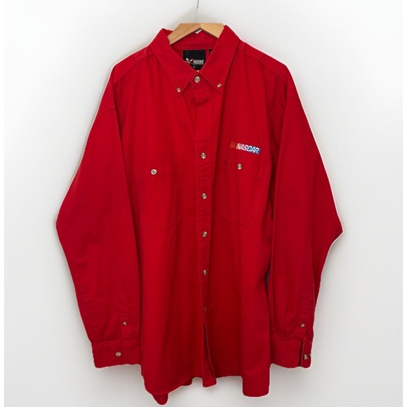 Vintage 90s Nascar Racing Chase Authentic Long Sleeve Button Up Red Shirt XL - Picture 5 of 16